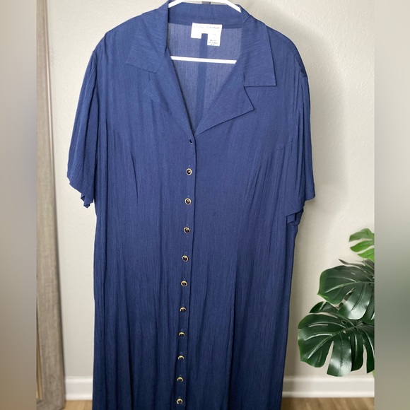 Beautiful Navy Blue Vintage Maci Dress - Picture 2 of 4